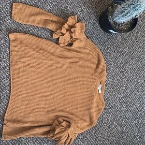 Burnt Orange Ruffled Shirt